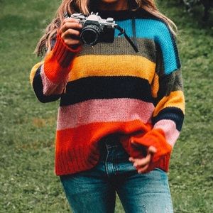 Urban Outfitters Rainbow Striped Sweater